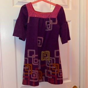 Girls HYPE Knit Burgundy/Pink Dress Size 7